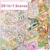 Decompression 3D Landscape Sticker 20-in-1 Miniature Scene Collage  Children
