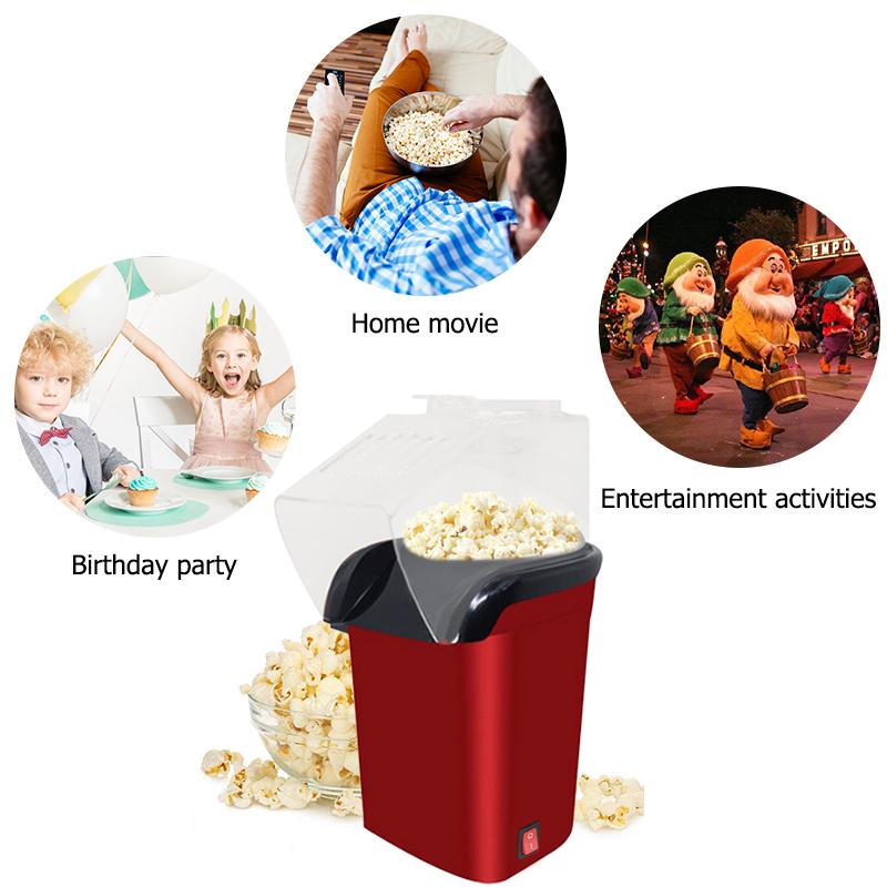 Household Mini Electric DIY Healthy Hot Air Oil-Free Corn Popcorn Maker Machine Corn Popper For Home Kitchen Children Gift EU