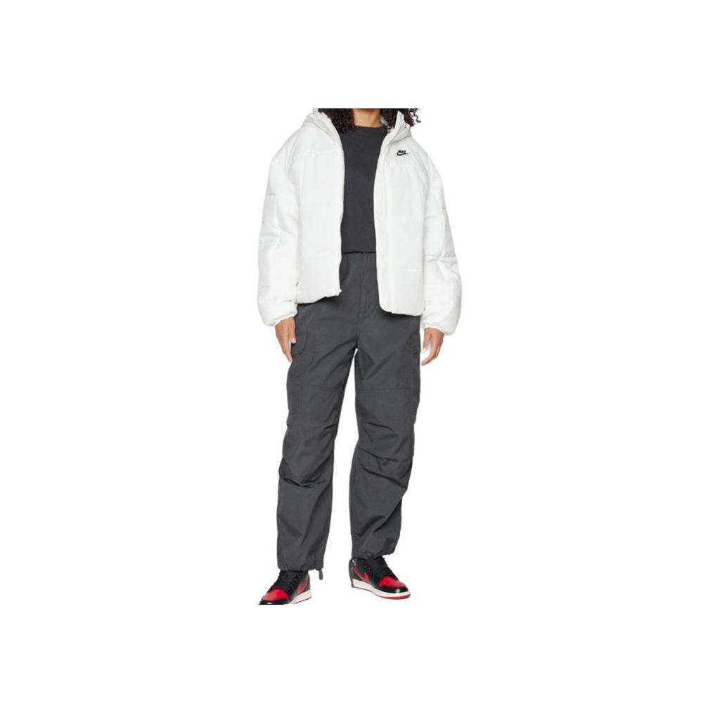 Nike Solid Color Letter Logo Hooded Jacket Women jackets White FB7673-133