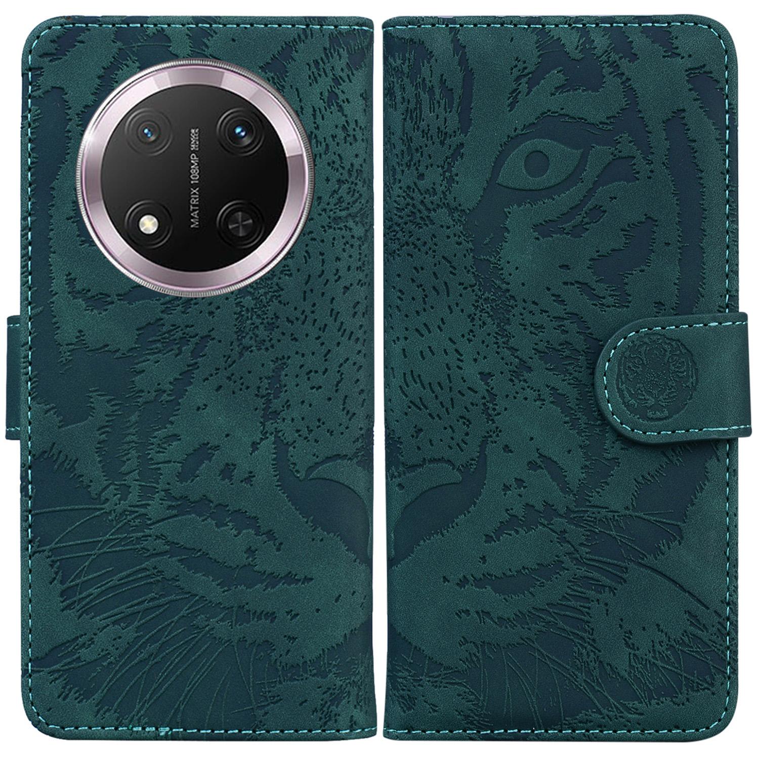 

For Honor Magic7 Lite 5G/X9c 5G/X60 Pro 5G Case Tiger Imprint Leather Wallet Phone Cover E