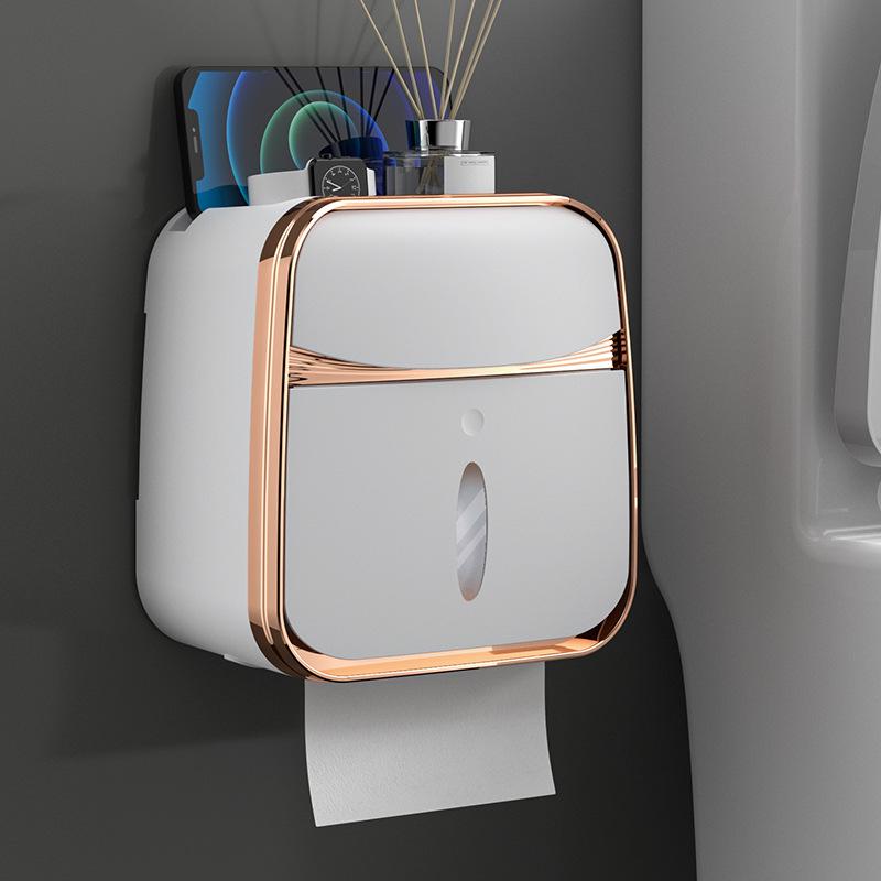 Suport de depozitare pentru hârtie igienică, montat pe perete - Instalare fără perforare