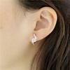 Purple Gold Ear Buckle Inlaid With White Zircon Women'S Color Gold Earrings Rose Gold-Plated Super Fairy Earrings.