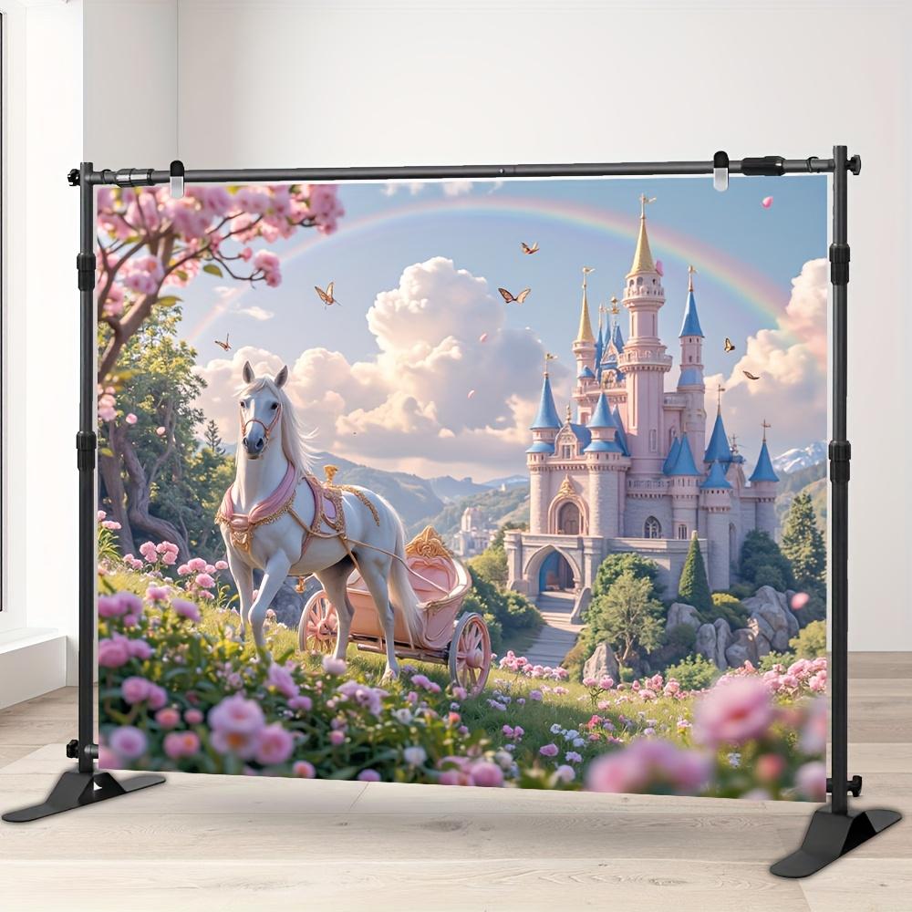 1 piece, a background fabric for party banners, featuring a princess castle pattern, suitable for various occasions