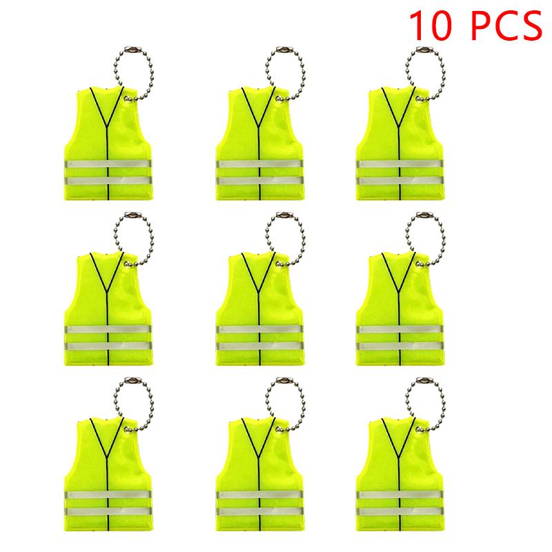 

10 шт. Безопасные светоотражающие подвески, Светоотражающие брелоки в форме одежды, Портативные аксессуары для украшения рюкзака, Подарки