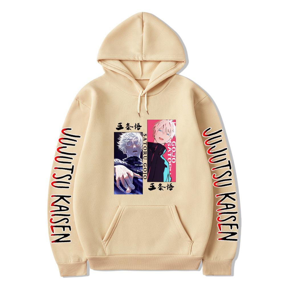 Gojo Satoru Jujutsu Kaisen Manga Graphic Printed Hoodies Vintage Hooded Oversized Long Sleeves Cotton Hoodie Men Women Clothes