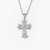 Modische Legierungskreuz-Voll-Diamant-Einfache Anhängerhalskette mit übertriebener Persönlichkeit, Leichter Luxus-Accessoire-Schmuck