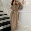 Herbst- und Winterlanges Temperament, Leichtes Luxusdesign, Rock, Überknie-Pullover, Allround-Strickkleid