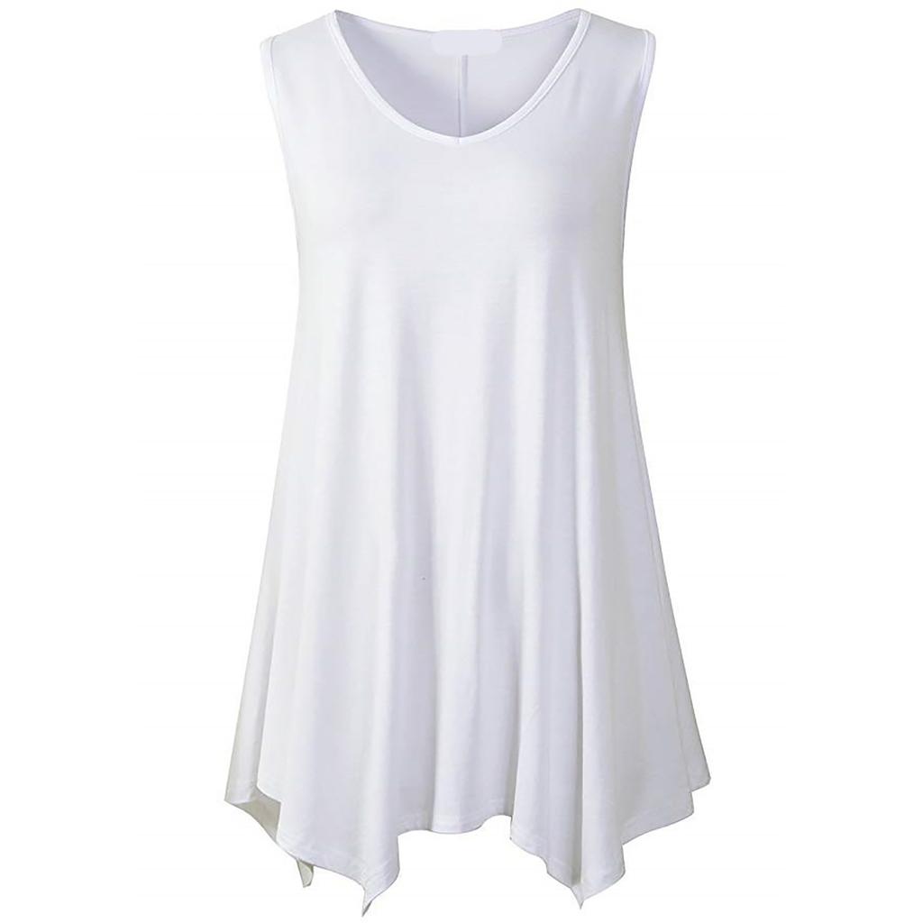Plus Size Women Sleeveless Tunic Top Casual Loose Fit Swing Tank Blouse Soft Stretchy Fabric Summer Shirt