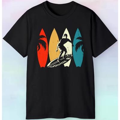 Men's T-Shirt Retro Surfing Graphic Tee Outdoor Sports Top S-5XL  High Quality 100%Cotton Short Sleeve