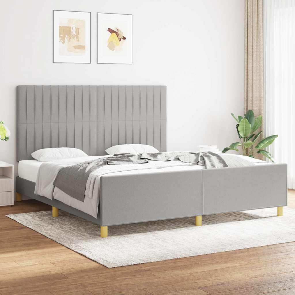 VidaXL Bettgestell ohne Matratze Hellgrau 180x200 cm Stoff
