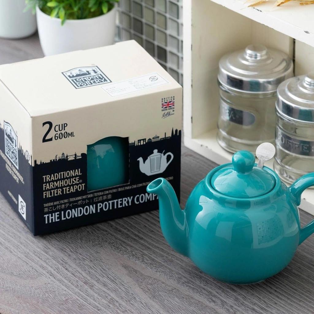 London Pottery Teapot 2 Cups 550ml Farmhouse Aqua British Brand Tea
