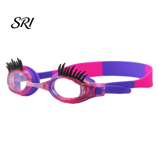 Lunettes de natation pour enfants Cils d'enfants Anti-buée Sans fuite Natation Enfants Lunettes cils Mignon Lunettes pour filles Accessoires de piscine Confortables
