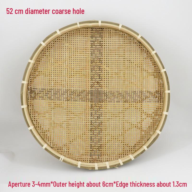 Blue Bamboo Weaving Sieve for Drying Tea, Dried Goods, and Rice - Round Winnowing Basket Tray