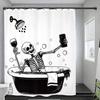 Funny Skeleton Skull Bathroom Shower Curtain Black White Hilarious Man Cool Polyester Fabric 12 Plastic Hooks Waterproof Decor