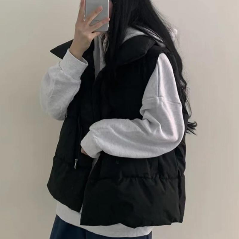 Modă Coreeană Iarnă Veston Cald Căptușit cu Bumbac Femei Guler Înalt Culoare Solidă Versatil Jachetă Casual Drăguță Largă Haine Design Nou