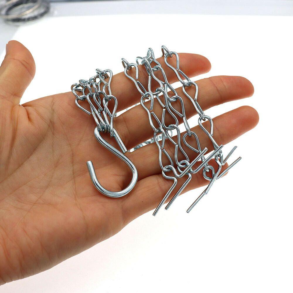 14" Hanging Basket Black/Silver Hanging Chain Replacement Plant Hangers 4 Strand Replacement Chains