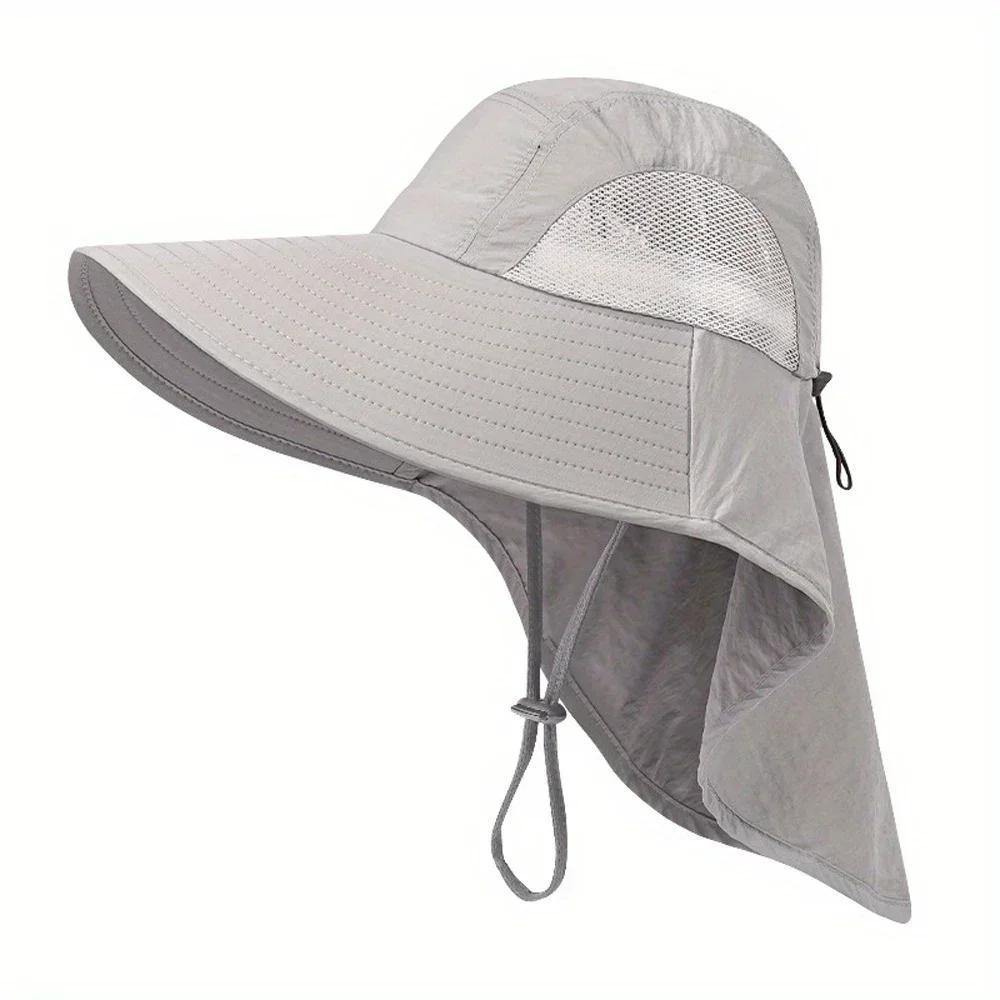 Outdoor Sports Jungle Hiking Hat Fishing Hat Wide Brim Bucket Hat With Neck Cover Quick Dry Men Fishermen Sun Protected Cap