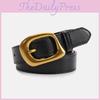 Solid Simple Color Belt With Irregular Square Needle Buckle Design For Daily Use