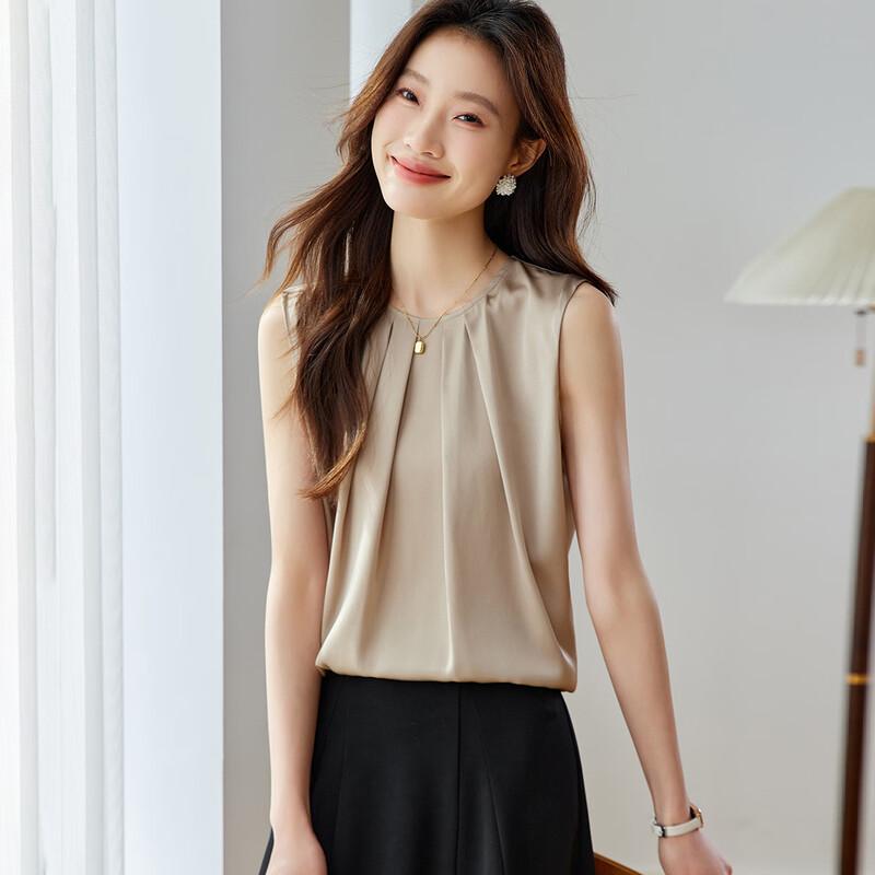 Srcr Women s 19 Momme Silk Blend Sleeveless Vest 2XL