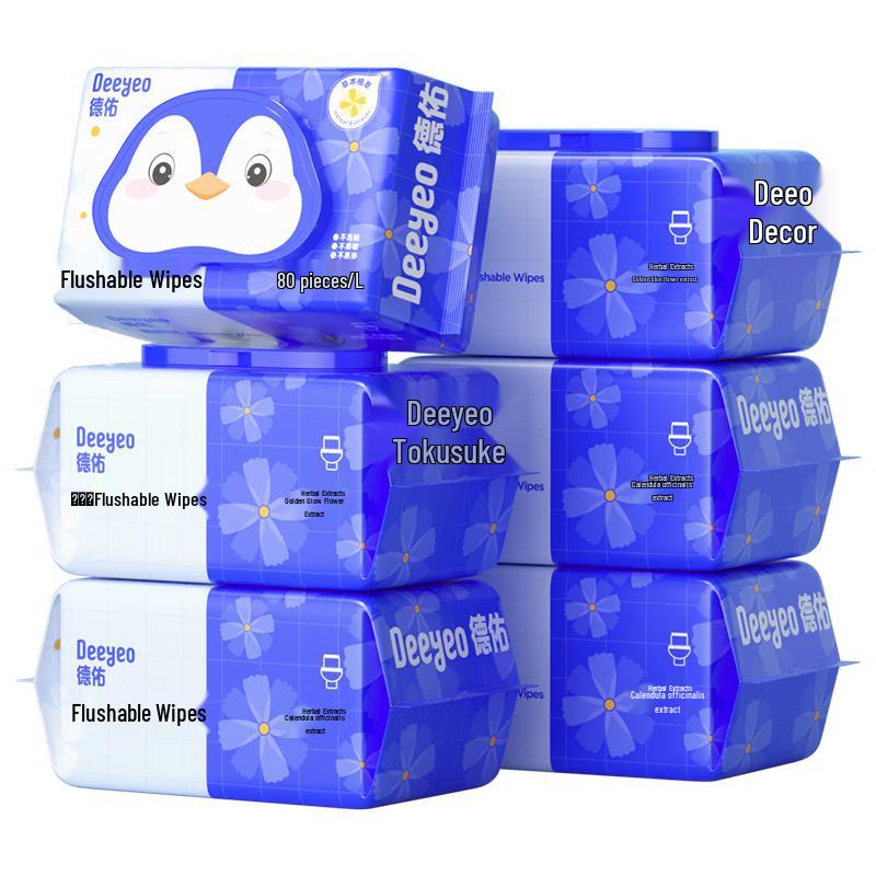DeYou Flushable Wet Toilet Wipes