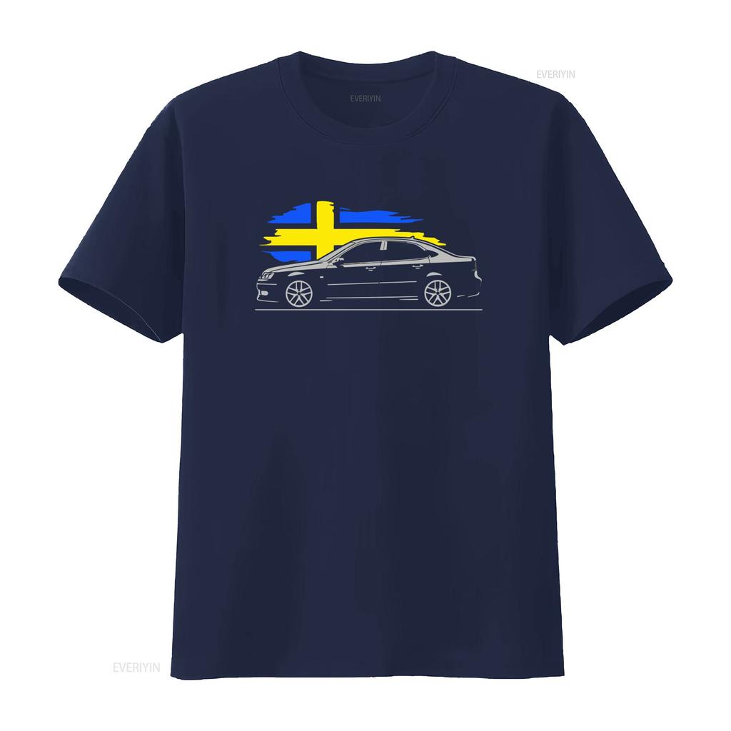 T Shirt for Saab 9 3 Aero Fans Turbo 3x 1 8t 2 0 V6 Classic Swedish Sportscar Print vintage Washed Slightly streetwear