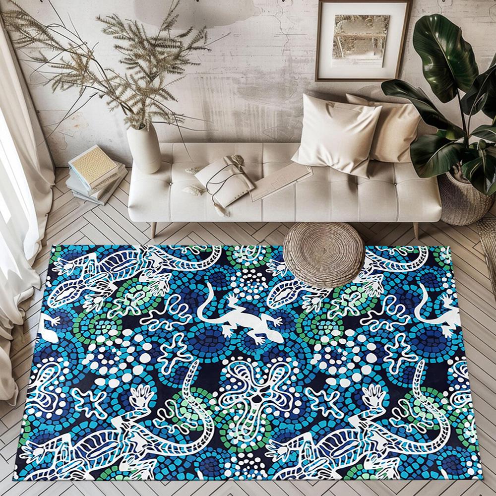 Aboriginal Artwork Floor Mats for Living Room, Bedroom and Room Decoration Are Suitable for Gifts.