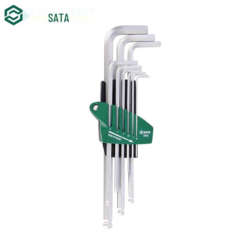 SATA G-Series 9-Piece Extra-Long Ball-End Hex Key Wrench Set 9-Piece Set