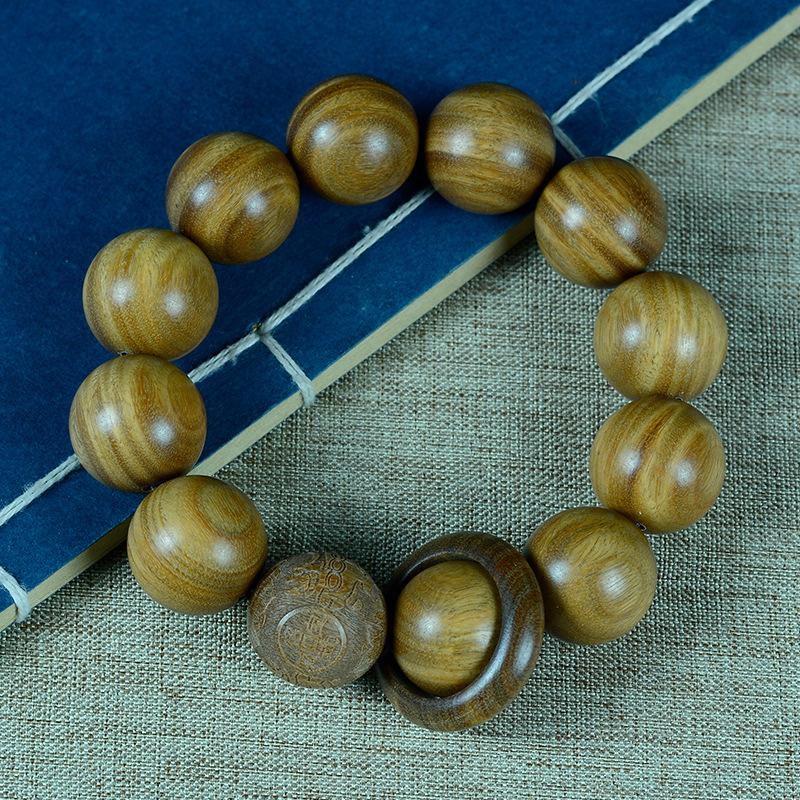 Argentina old material submerged green sandalwood bracelet sandalwood wooden cultural toy bracelet men's and women's jewelry buddhist beads