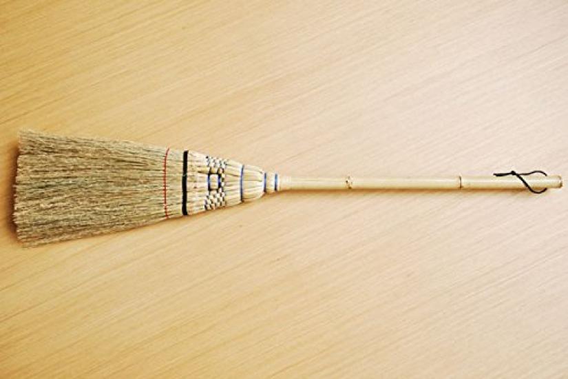 Denbei Large Broom Lazy Broom Set [Shirokiya Shoten] + Long-handled