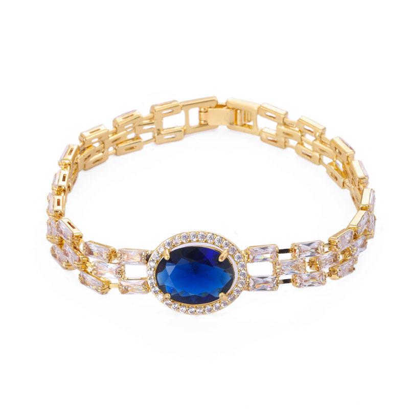 High-End Exquisite Zirconia Egg-Shaped Luxury Bracelet - Versatile Pure Copper Women's Fashion Accessory