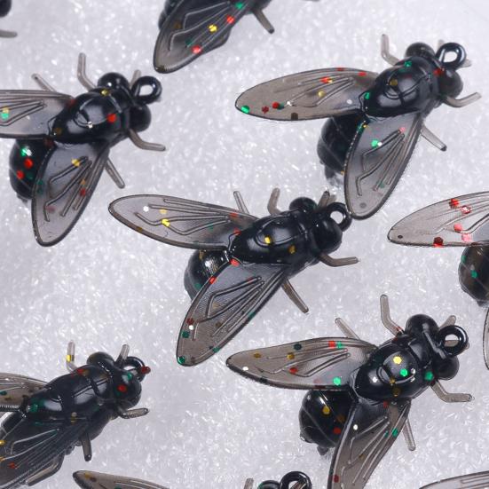 15Pcs Bionic Fly Fishing Baits Realistic Looking Mini Size Portable Flies Fishing Lures Kit Swimbaits for Saltwater Freshwater