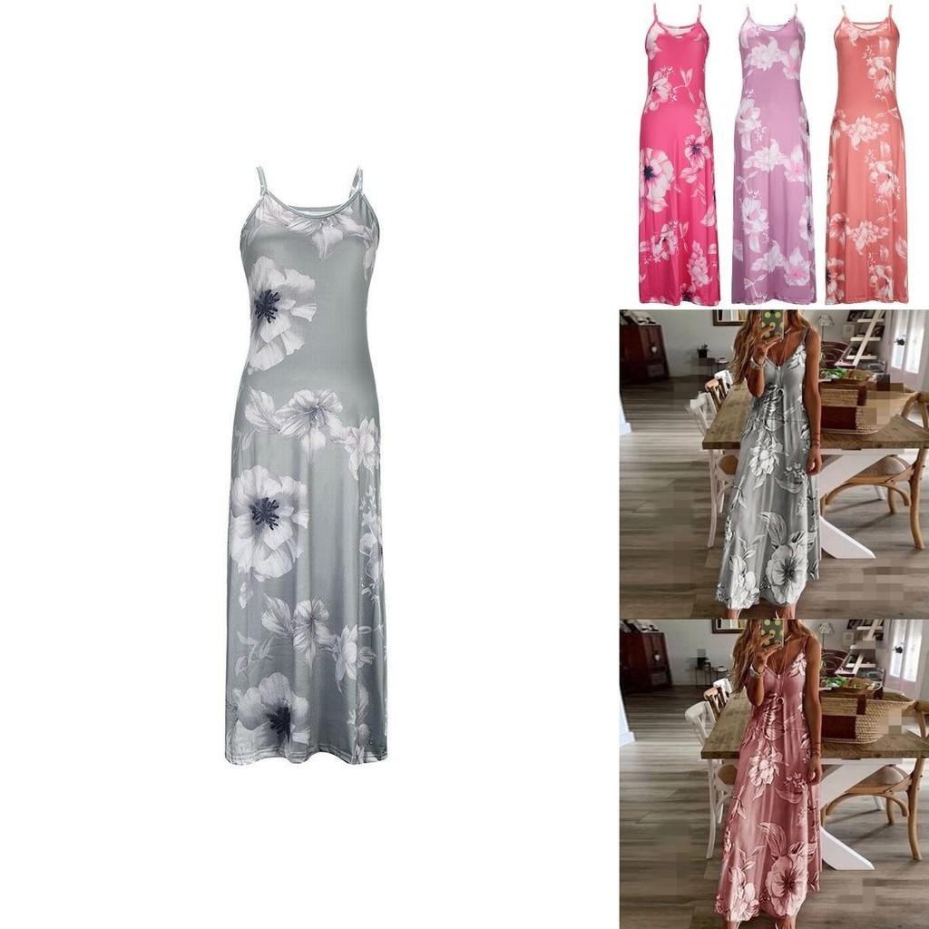 Women's Oversized Floral Printed Sleeveless Maxi Dress For Summer Holidays