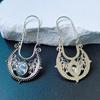 Brocade, Bohemian Vintage Hollow Earrings, Droplet Silver Earrings