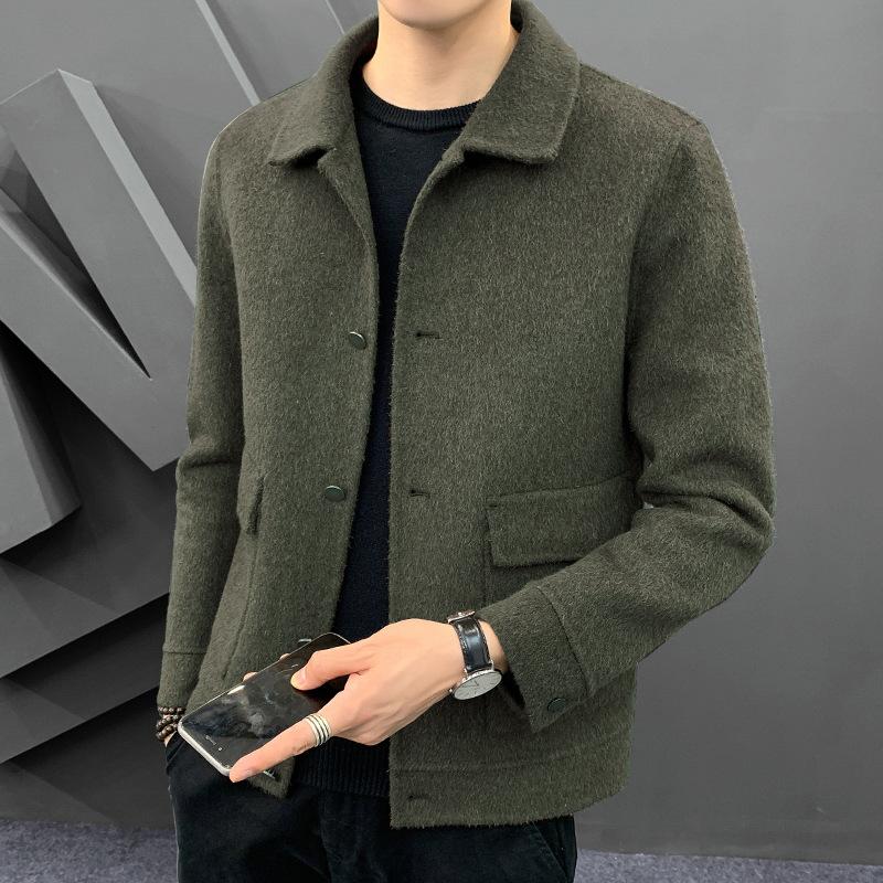 Men's Jacket Woolen Coat Autumn and Winter Casual Slim-fitting Trendy Handsome Double-sided Woolen Coat Men