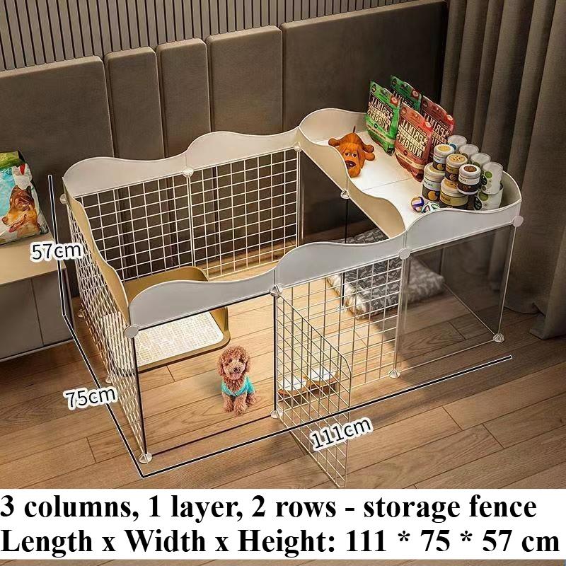 Home Pet Dog Enclosure House Indoor Small Dog Poodle  Fence Isolation Door Dog Cage with Toilet Area Scientificly Divided Den