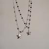 Kpop Cool Punk Vintage Star Pendant Chains Necklace For Men Women Egirl Hip Hop 90s Grunge Aesthetic EMO Jewelry Y2k Accessories