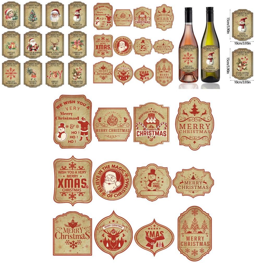 Jul Dekorativa Vinetiketter Med Vintage Design För Julbordsdekoration