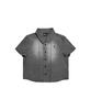 IUGAMAKARAS Washed Denim Half Shirt (Gray)