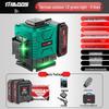 High-Precision 12-Line Outdoor Green Laser Level with Automatic Leveling for Walls and Floors