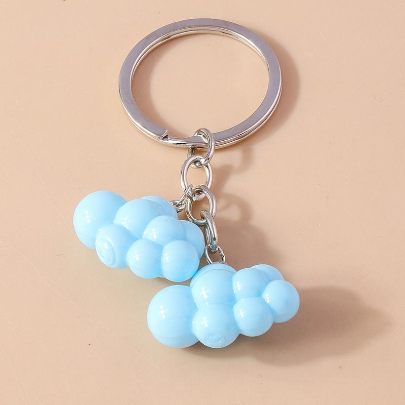 Cute Resin Canday Colors Cloud Keychain for Women Girls Rainbow Keyring Pendants Handbag Decor DIY Jewelry Accessories