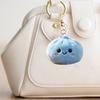 Steamed Bun Pendant Keychain with Smile Face Soft Plush Rabbit Fur Stress Reliever Portable Bag Charm for Kids Adults Skin-Friendly