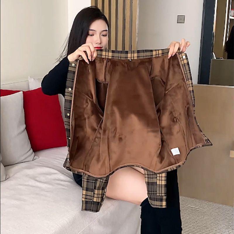 Women's Petite Fleece-Lined Plaid Jacket: Spring & Autumn Style