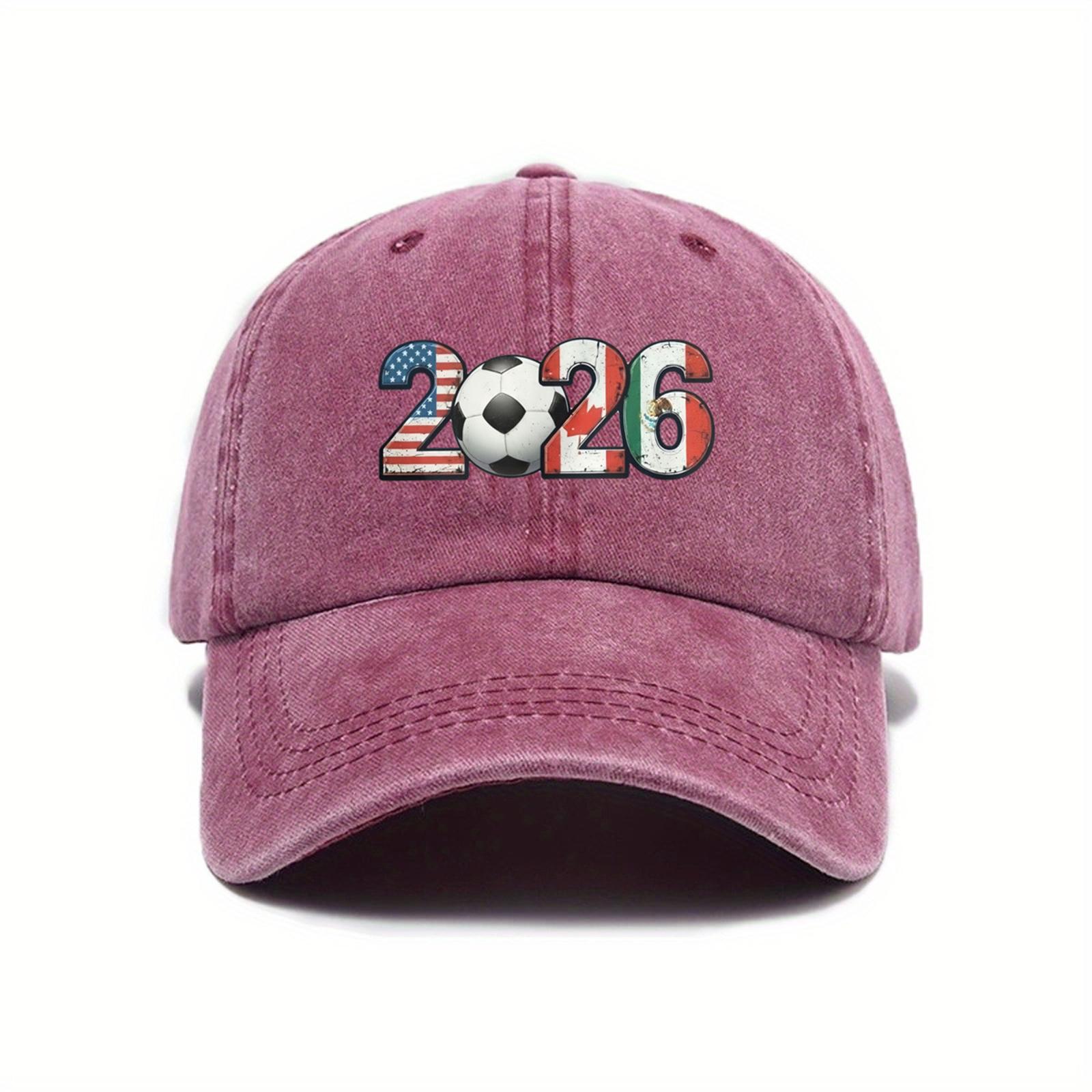 

Washed Print Baseball Cap Adjustable Outdoor Sun Hat Unisex Casual Hat for Sports and Daily Wear with Embroidered 2026 Design one size винний