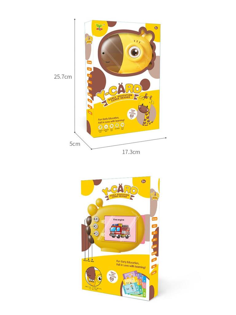 Bilingual Educational Flashcards Reader: Early Learning and Cognitive Development Toy for Children