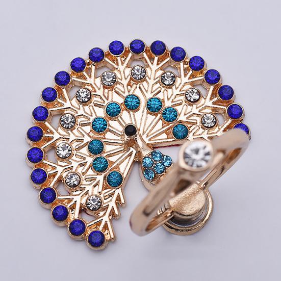 Fingerringhalter Grad Drehung Metall Anti-Verlust 360 Strass Pfau Handyring Schnalle