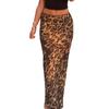 European and American Women's Clothing Summer New Fashionable and Sexy Leopard Print Chiffon Fishtail Skirt Floor-mopping Skirt