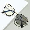 Men's Retro Anti-Blue Light Photochromic Glasses with Double Bridge Metal Frame, Suitable for Prescription Lenses