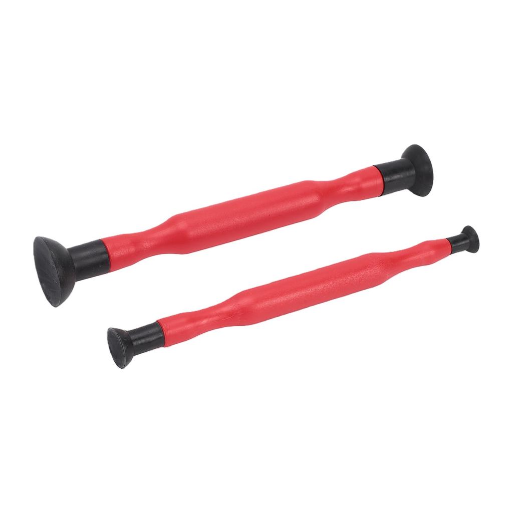 2pcs Double Ended Manual Valve Lapping Tool Plastic Red Ergonomic Handle for Engine Maintenance