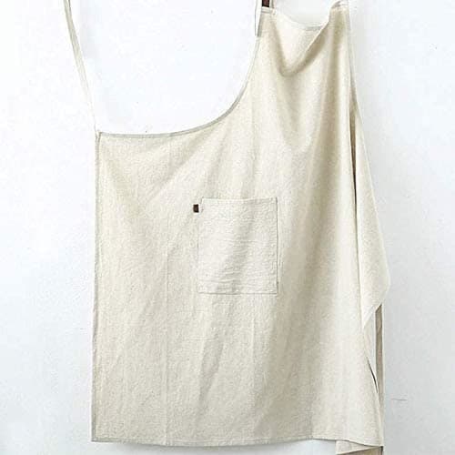Sverkill Linen Apron, Simple, Nordic Style, Solid Color, Cafe Apron, Women's and Men's, Natural Color, Long Length, Kitchen, Cafe, Restaurant, Florist