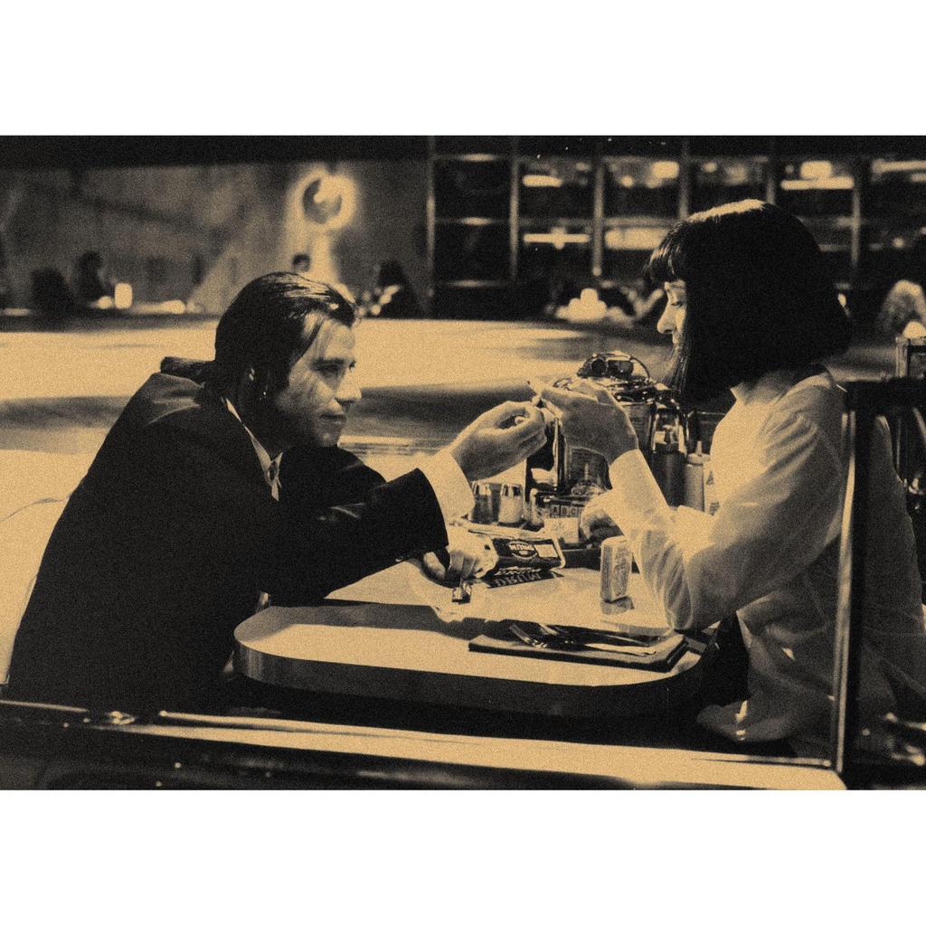 Pulp Fiction Retro Kraft Paper Poster - Classic Bar Wall Decoration